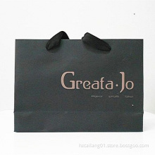 Black Custom Embossing Logo Environment Friendly Paper Bag